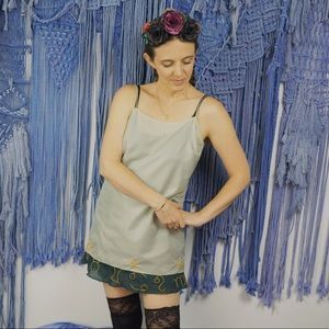 Zodiac All of the Signs Green Layered Slip Dress